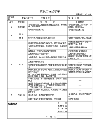 模板工程验收表