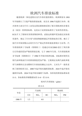 欧洲汽车排放标准