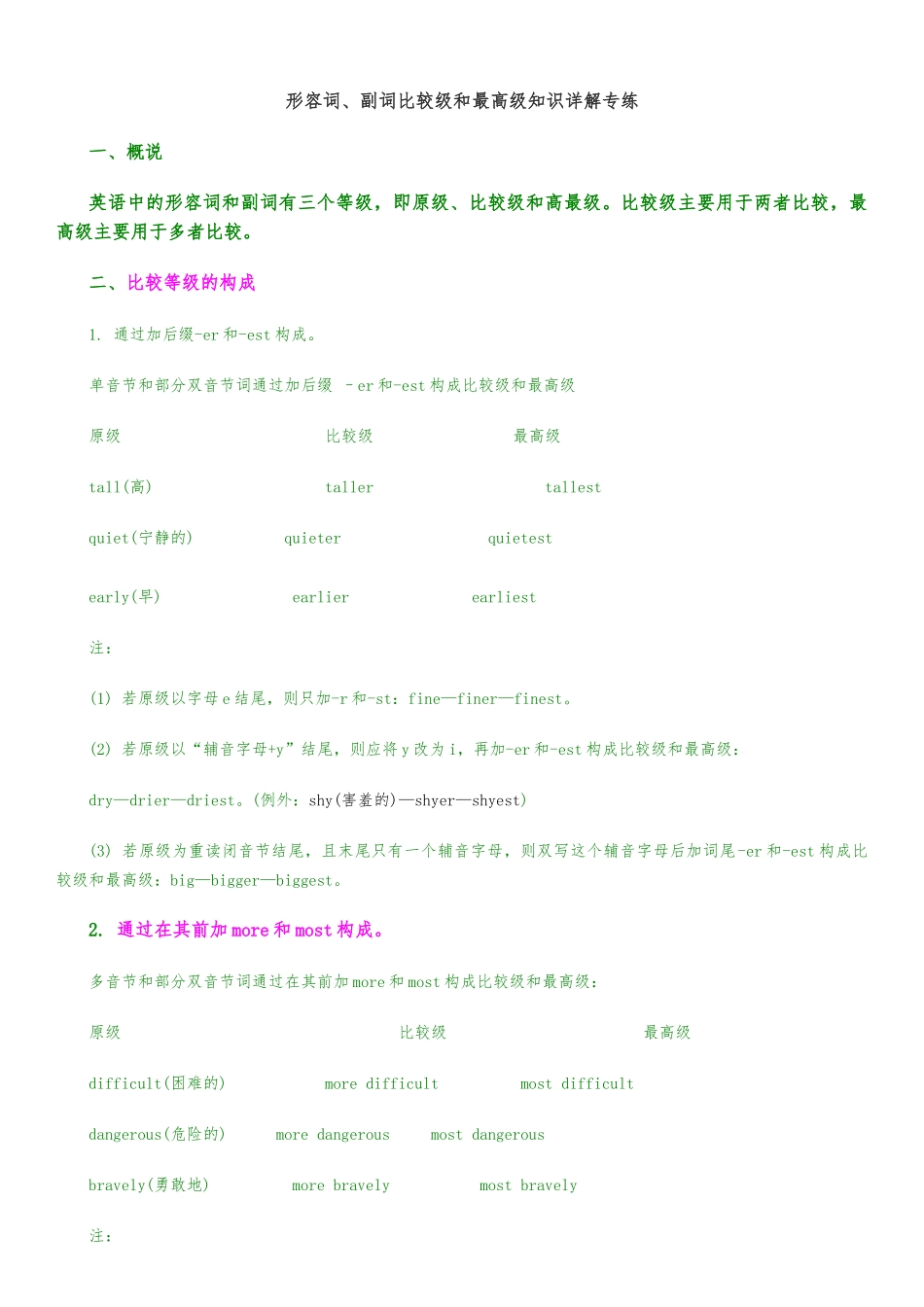 比较级最高级总结与练习_第1页