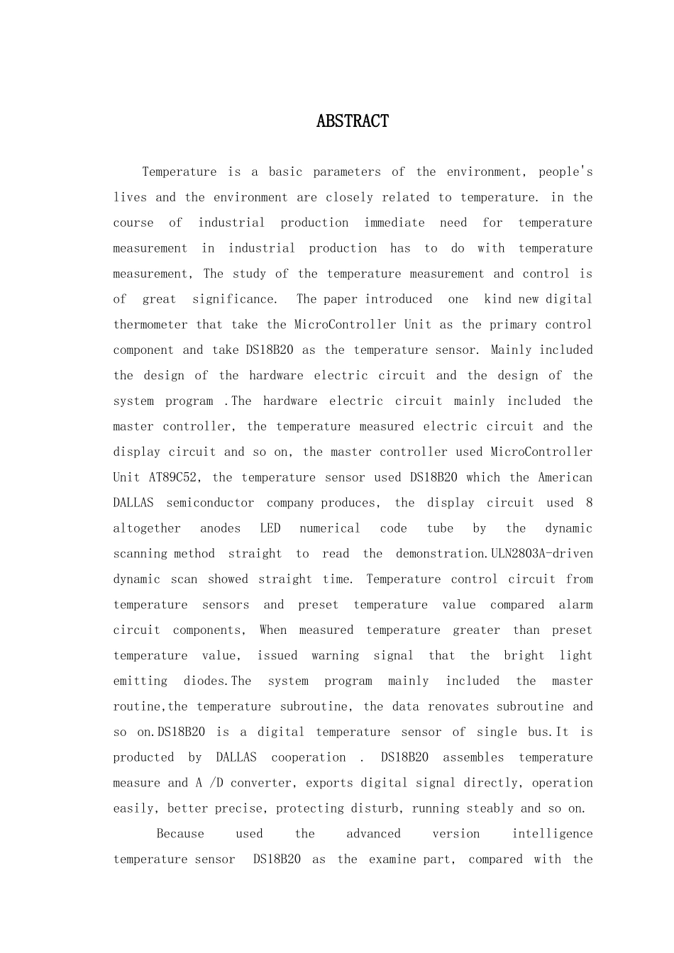 毕业设计数字温度计论文_第2页