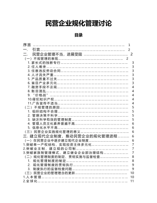 民营企业规范化管理研究