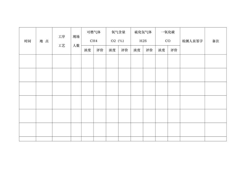 气体检测结果记录表_第3页