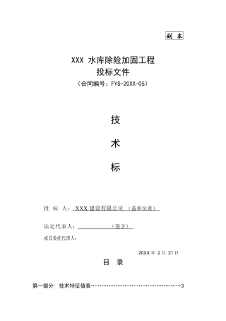 水库加固工程技术标