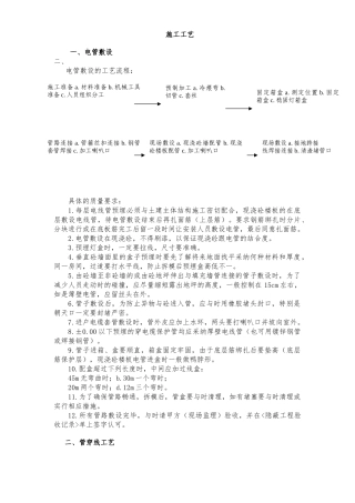 水电安装施工工艺流程图