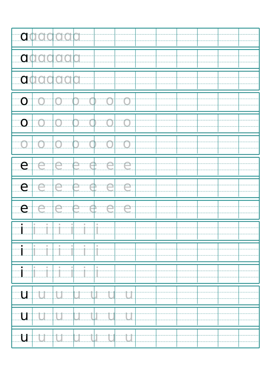汉语拼音字母描红_第1页