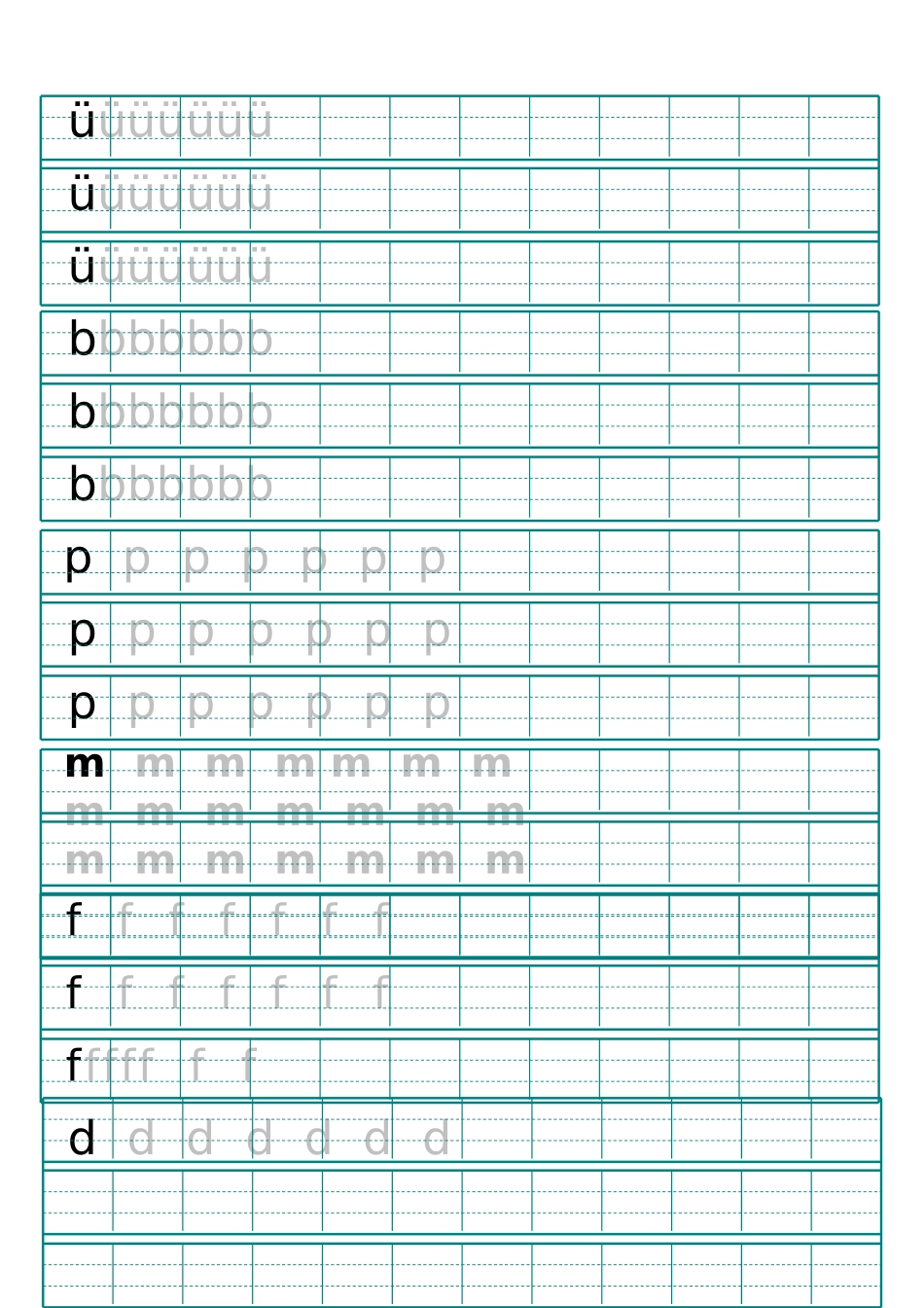 汉语拼音字母描红_第2页