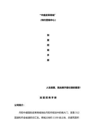 江苏某千亩商业项目招商手册概述