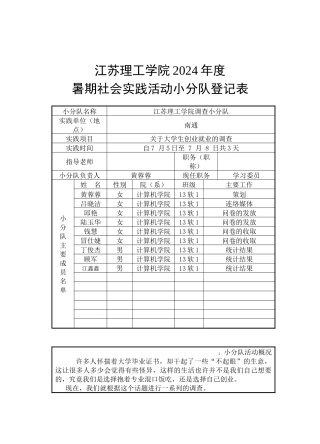 江苏理工学院调查小分队