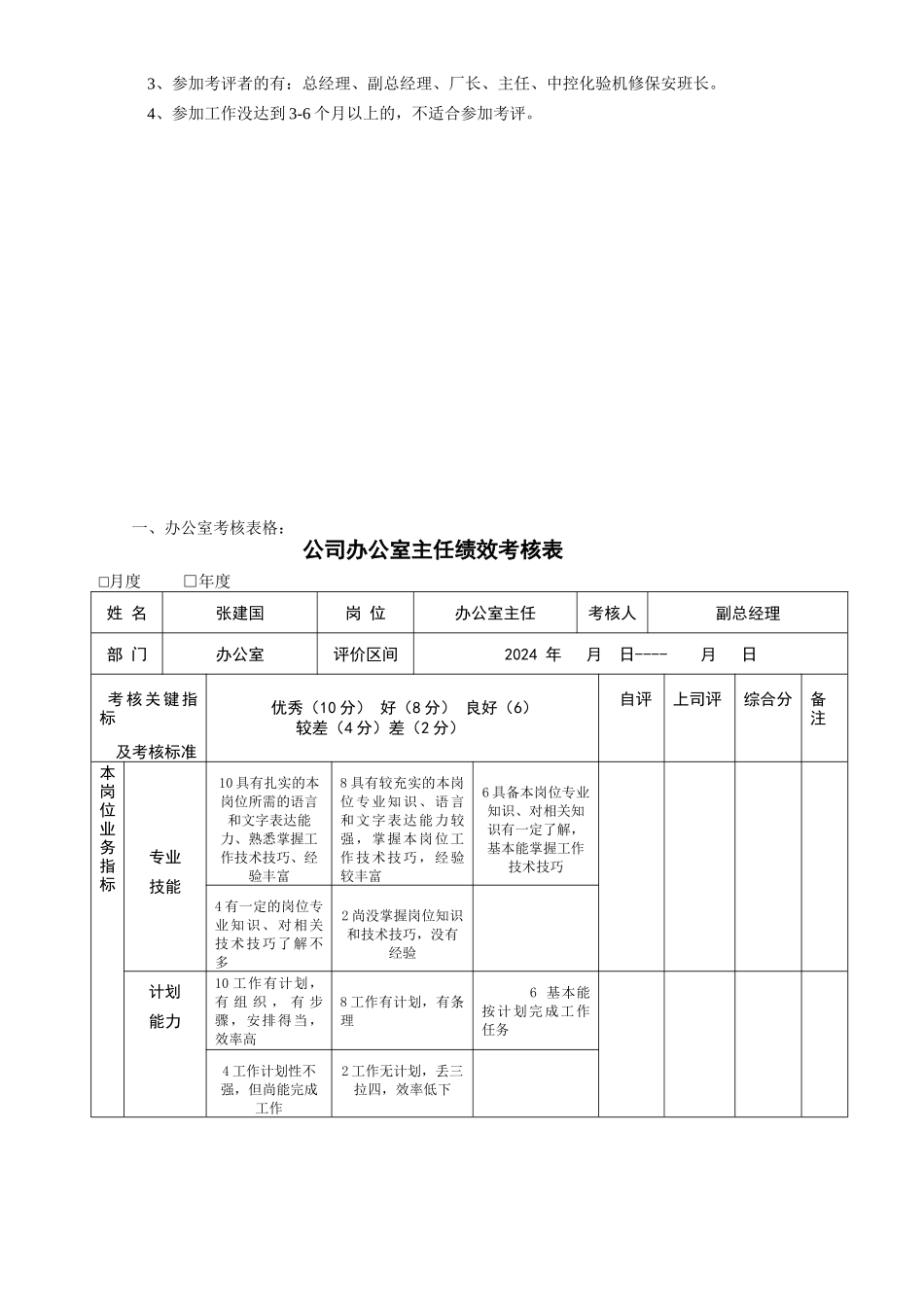 污水处理公司员工考核方案_第3页