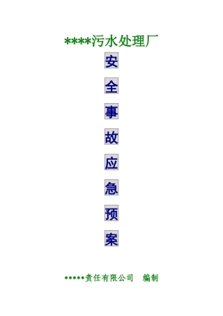 污水处理厂安全事故应急预案