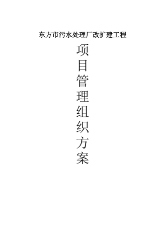 污水处理厂改扩建工程项目管理组织方案