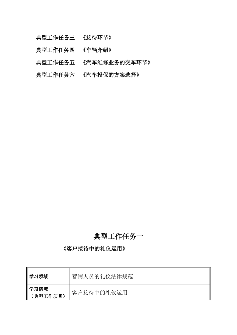汽车营销与保险实训指导书_第2页