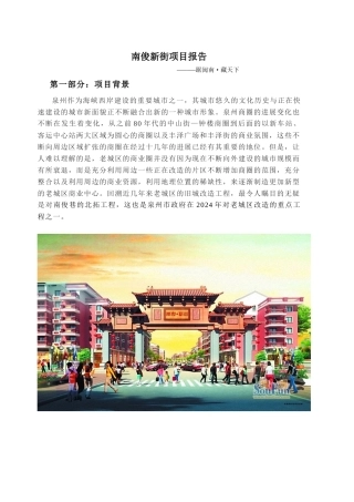 泉州商业街项目报告