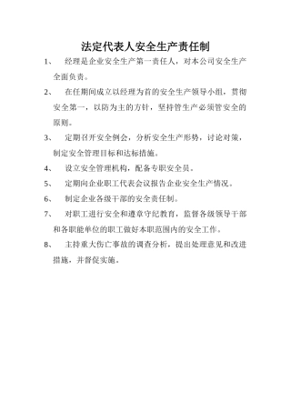 法定代表人安全生产责任制