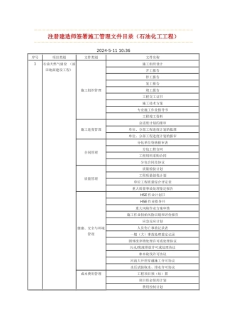 注册建造师签署施工管理文件目录