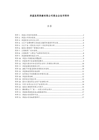 泽盈医药保健有限公司商业企划书附件