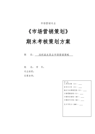 浅析战友茶业云南市场营销策略普洱茶营销策划毕业论文