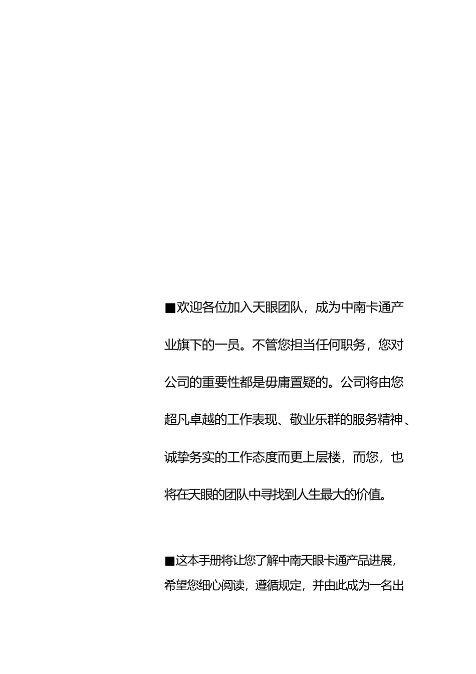 浙江中南天眼卡通产品发展公司员工工作手册范本_第2页