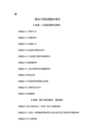 浙江监理全套表格模板