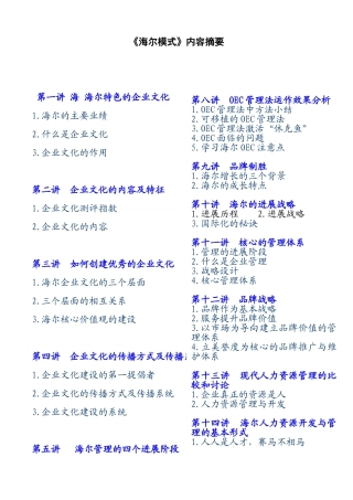 海尔模式培训课件