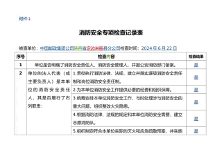 消防安全专项检查记录文本表