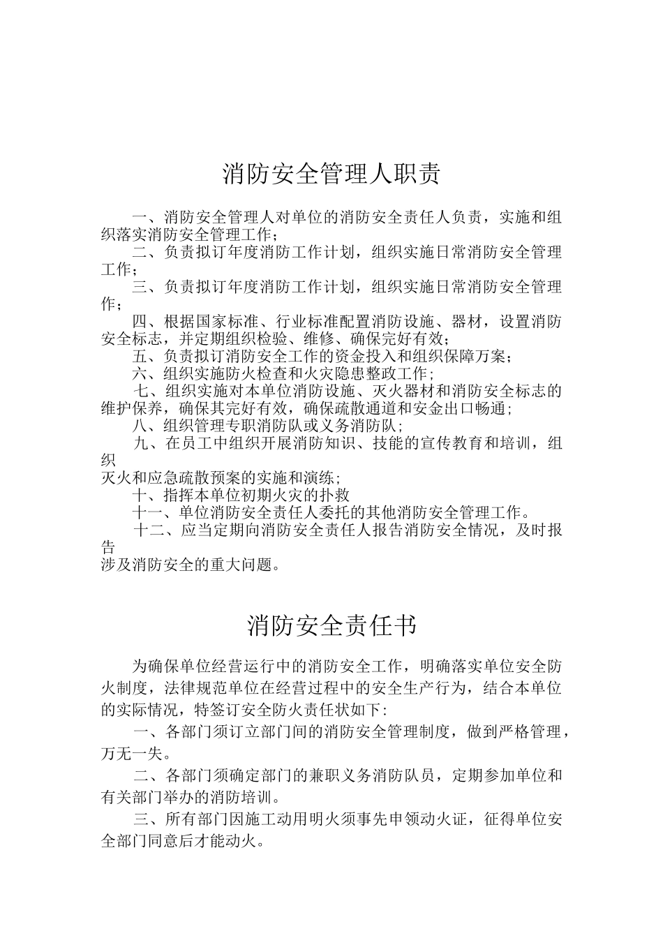 消防安全管理人任命书_第3页