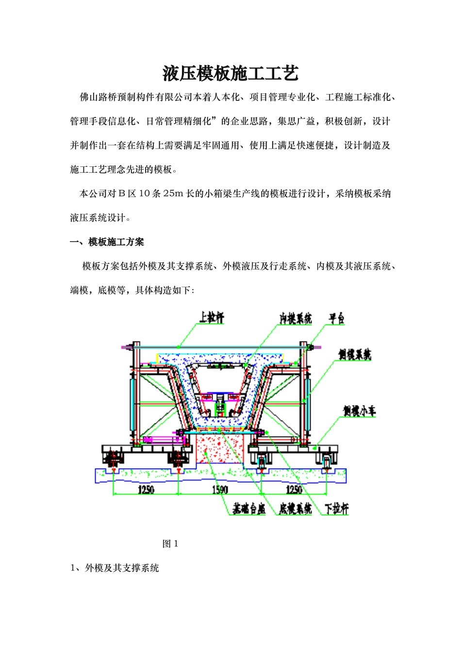 液压模板施工工艺标准_第1页