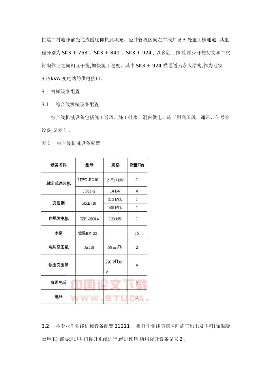 深圳地铁暗挖隧道施工与机械配置分析_第2页