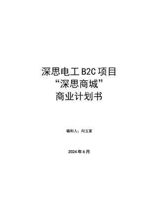 深思商城项目商业计划书