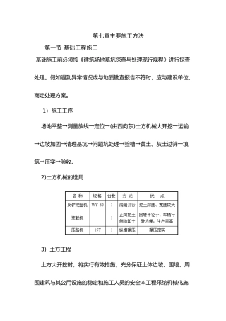 混凝土基础施工设计工艺的设计说明