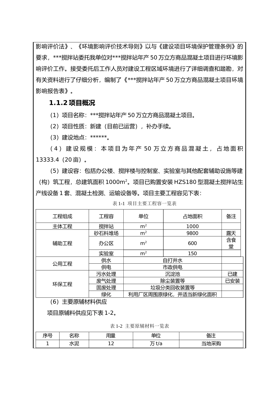 混凝土搅拌站年产50万立方商品混凝土项目环境影响报告表_第3页