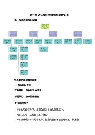 游泳馆组织架构与岗位职责说明
