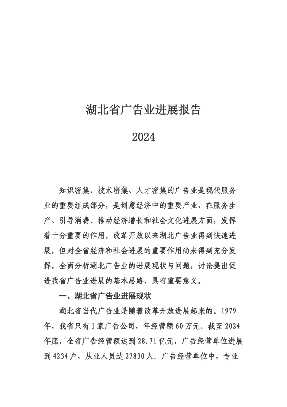 湖北省年度广告业发展报告_第1页