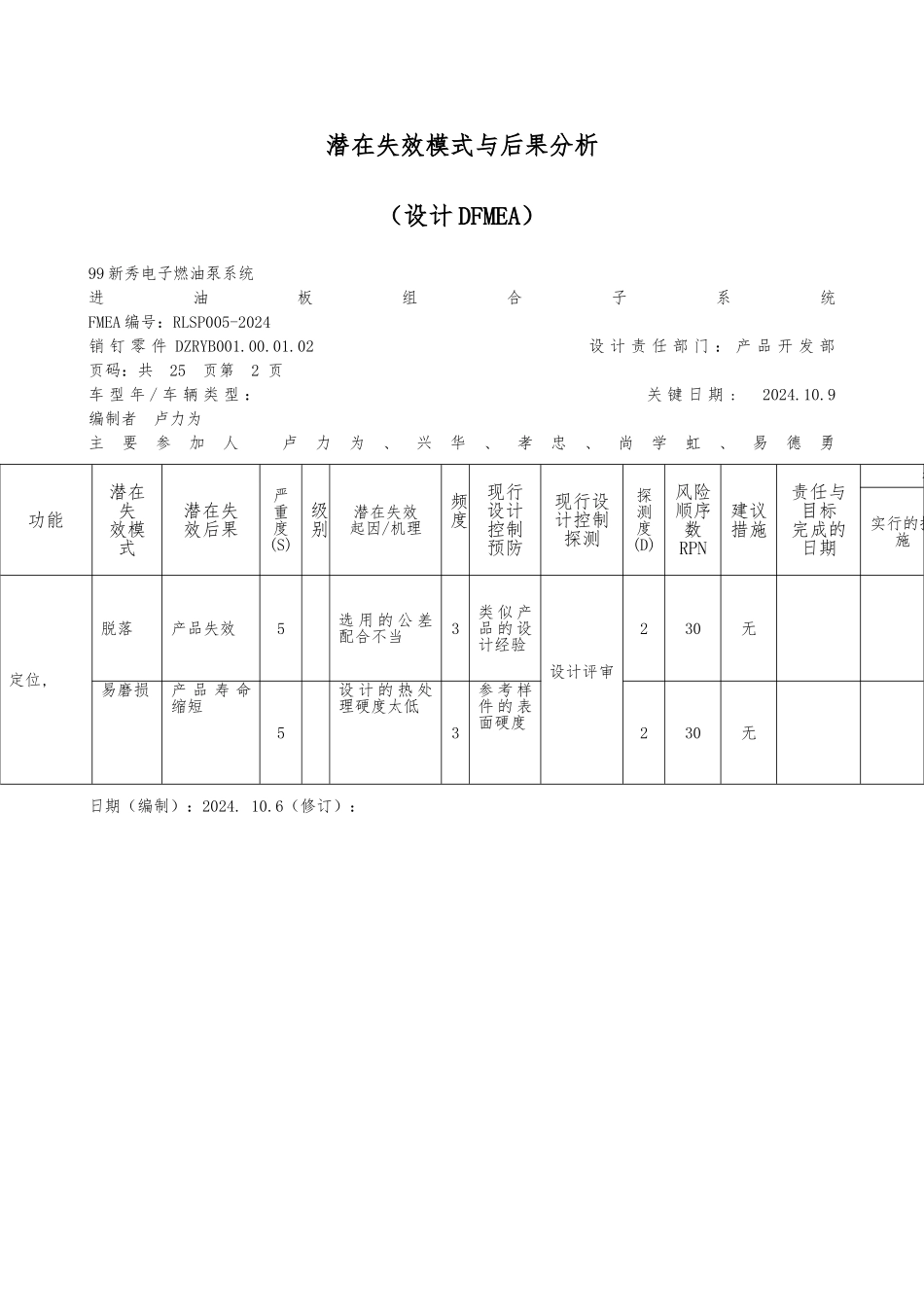 潜在失效模式与效果分析报告_第2页