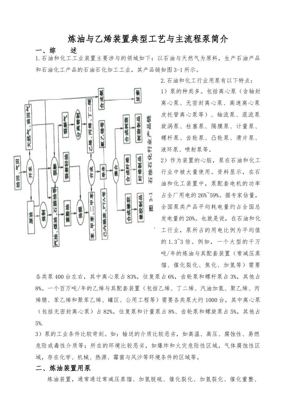 炼油与乙烯装置主要用泵的介绍_第1页
