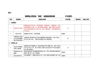 煤电公司安全体检自检自改情况表