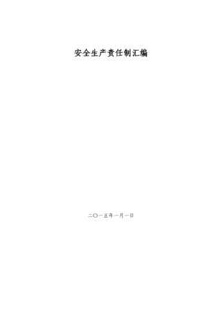煤矿安全生产责任制汇编