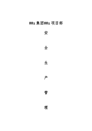 煤矿改扩建招标项目部安全管理制度