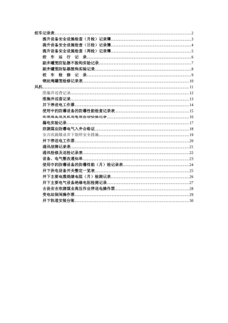 煤矿检修记录表范本