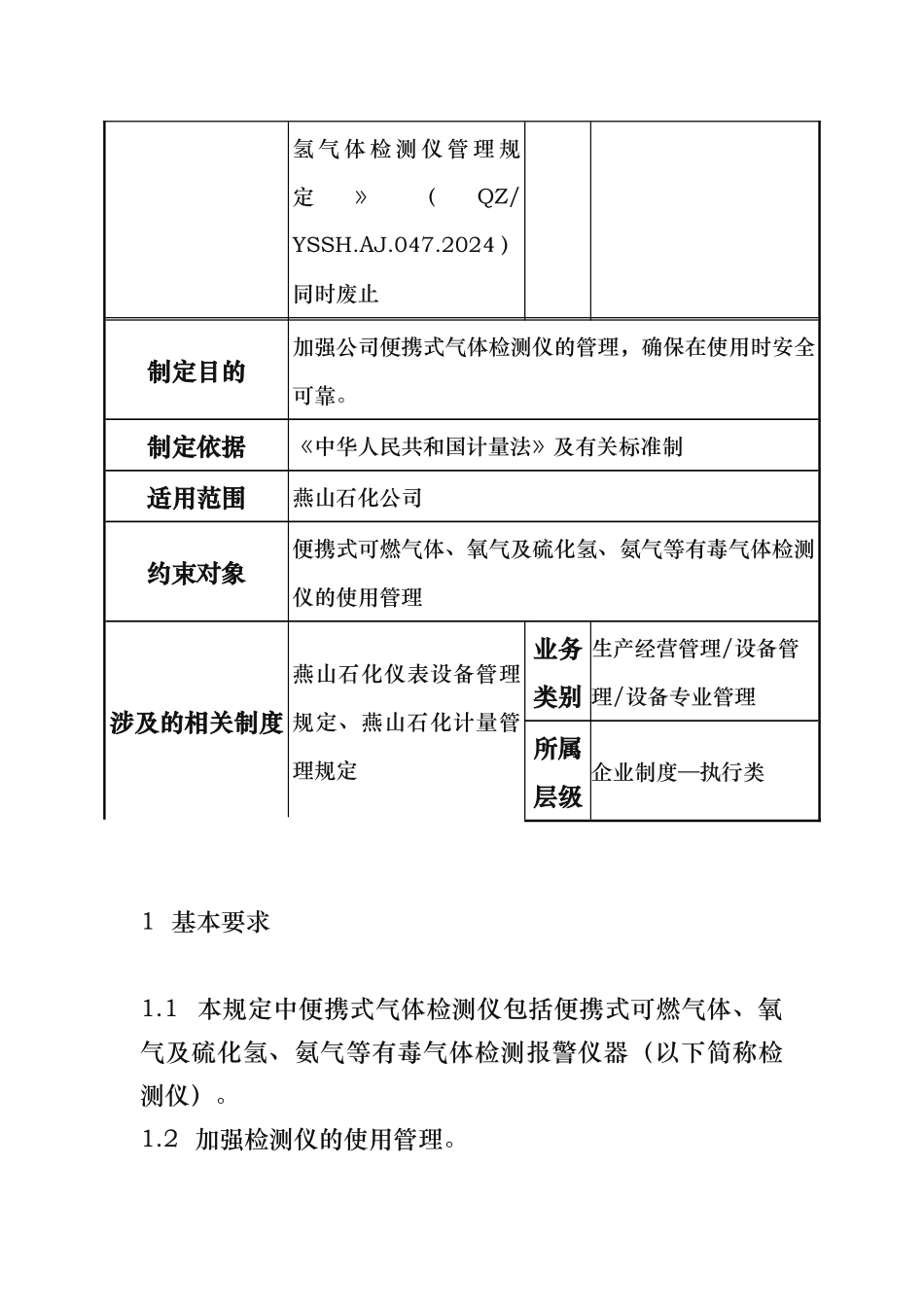 燕山石化便携式气体检测仪使用管理规定_第2页