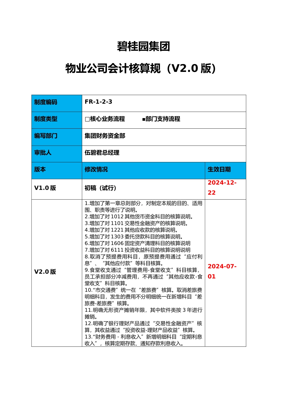 物业公司会计核算规范V2.0_第1页