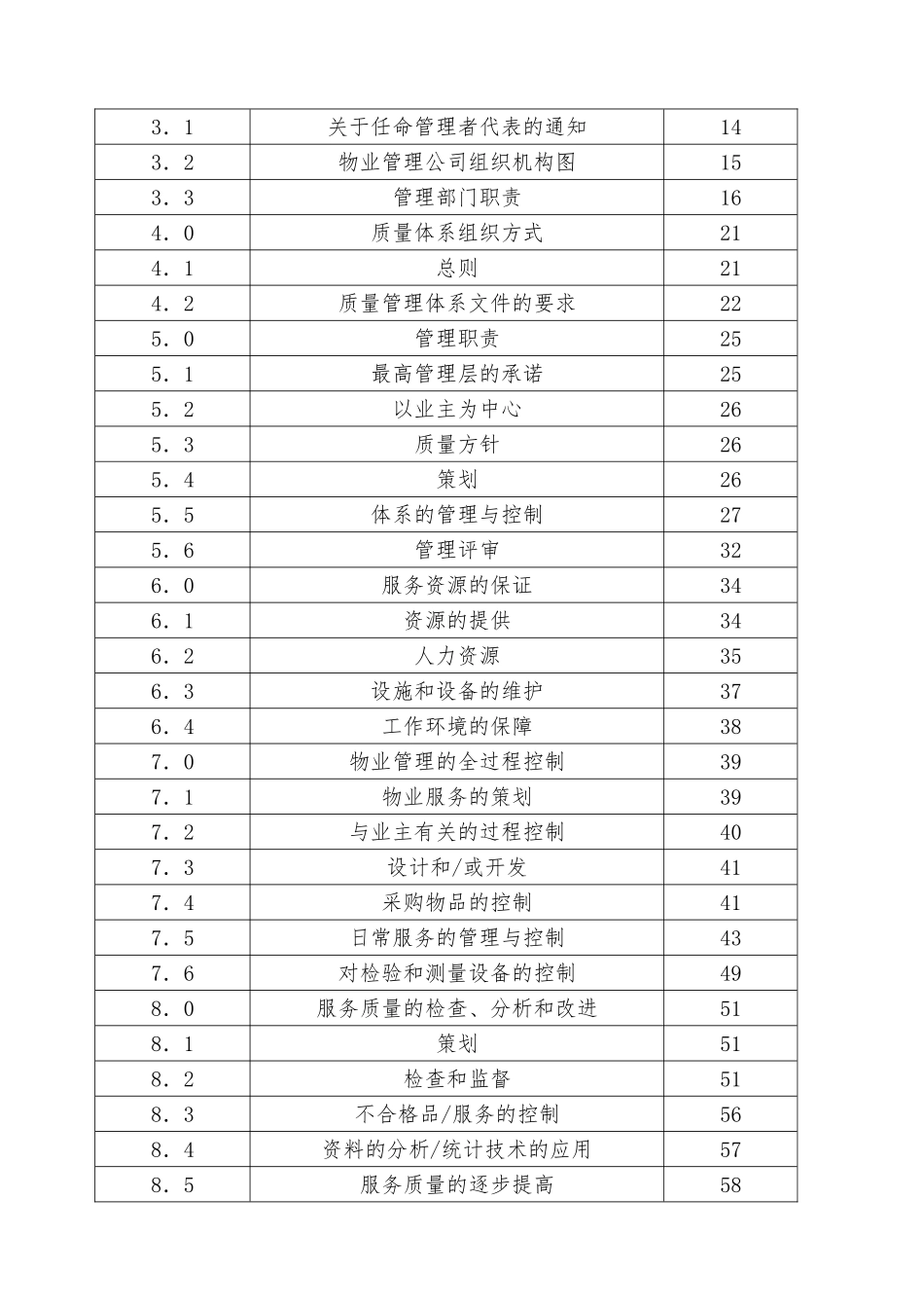 物业管理公司质量管理手册范本_第2页