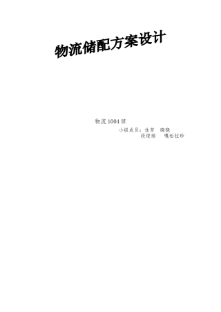 物流储配方案设计说明