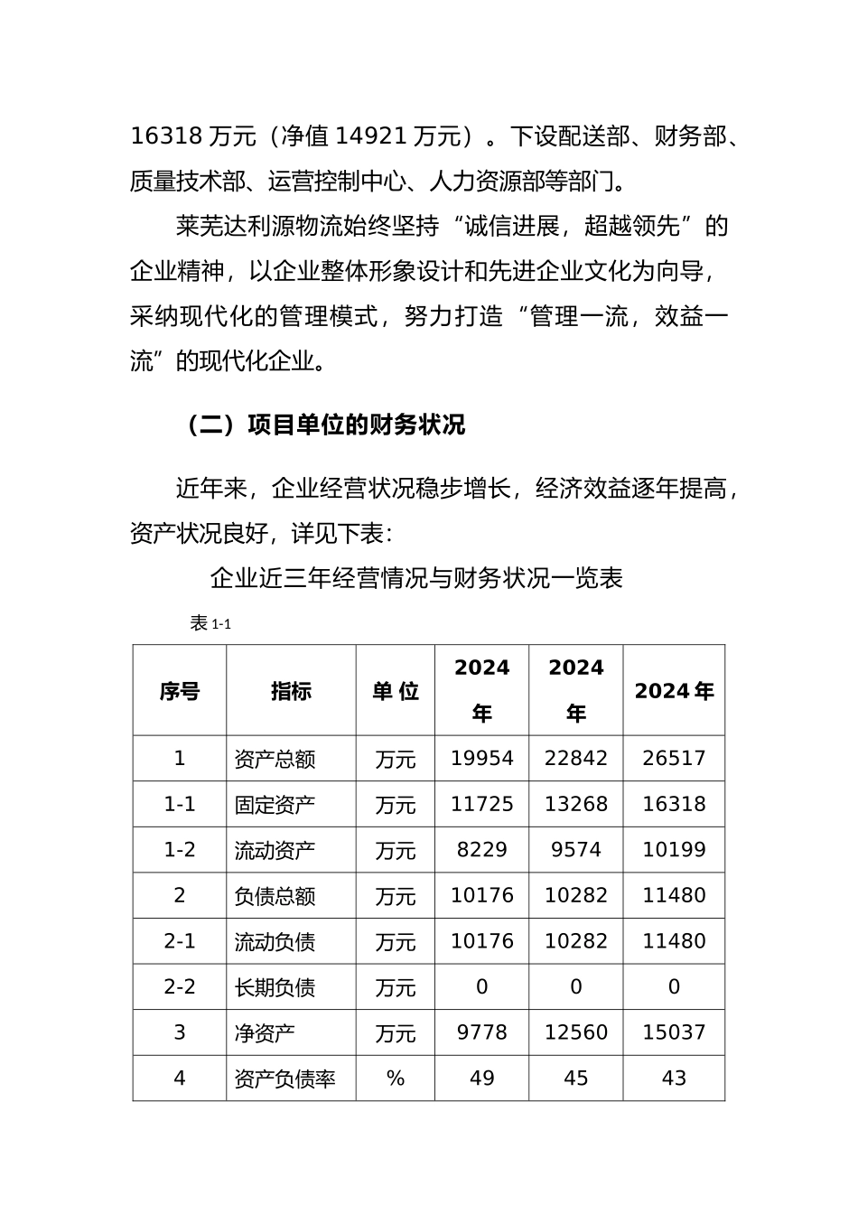物流有限公司现代物流项目资金申请报告_第2页