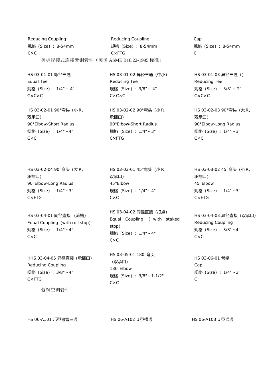 特殊标准紫铜管件大全_第3页