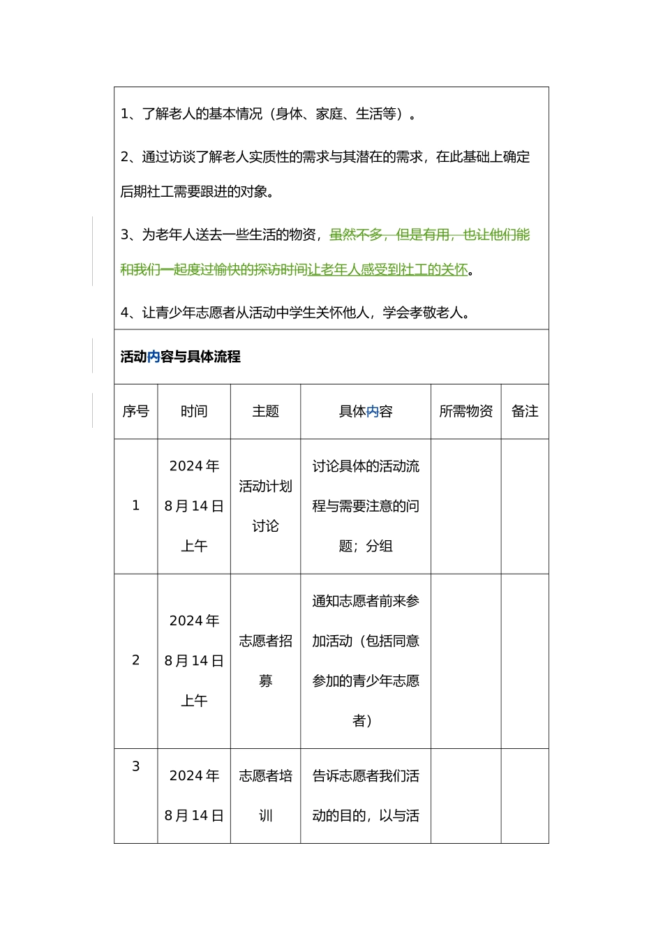 献爱心、送温暖老人探访活动计划书阅_第3页