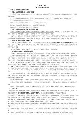 环境与资源保护法学-自考最新教材浓缩