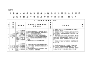 环境保护标准化建设基本要求与考核评分标准