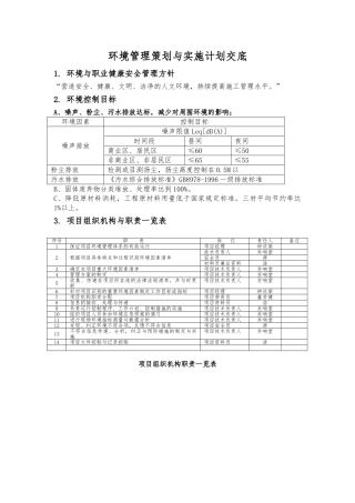 环境管理策划与实施计划书