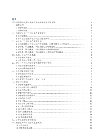 环境职业健康节能减排安全管理项目策划书
